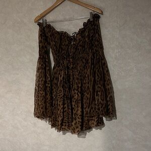 Leopard Print Off-Shoulder Dress